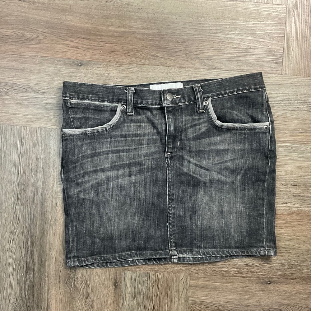 Y2K Vintage Paperdenim&cloth‎ Denim Grunge Indie Mini Skirt Womens 10 30 Black